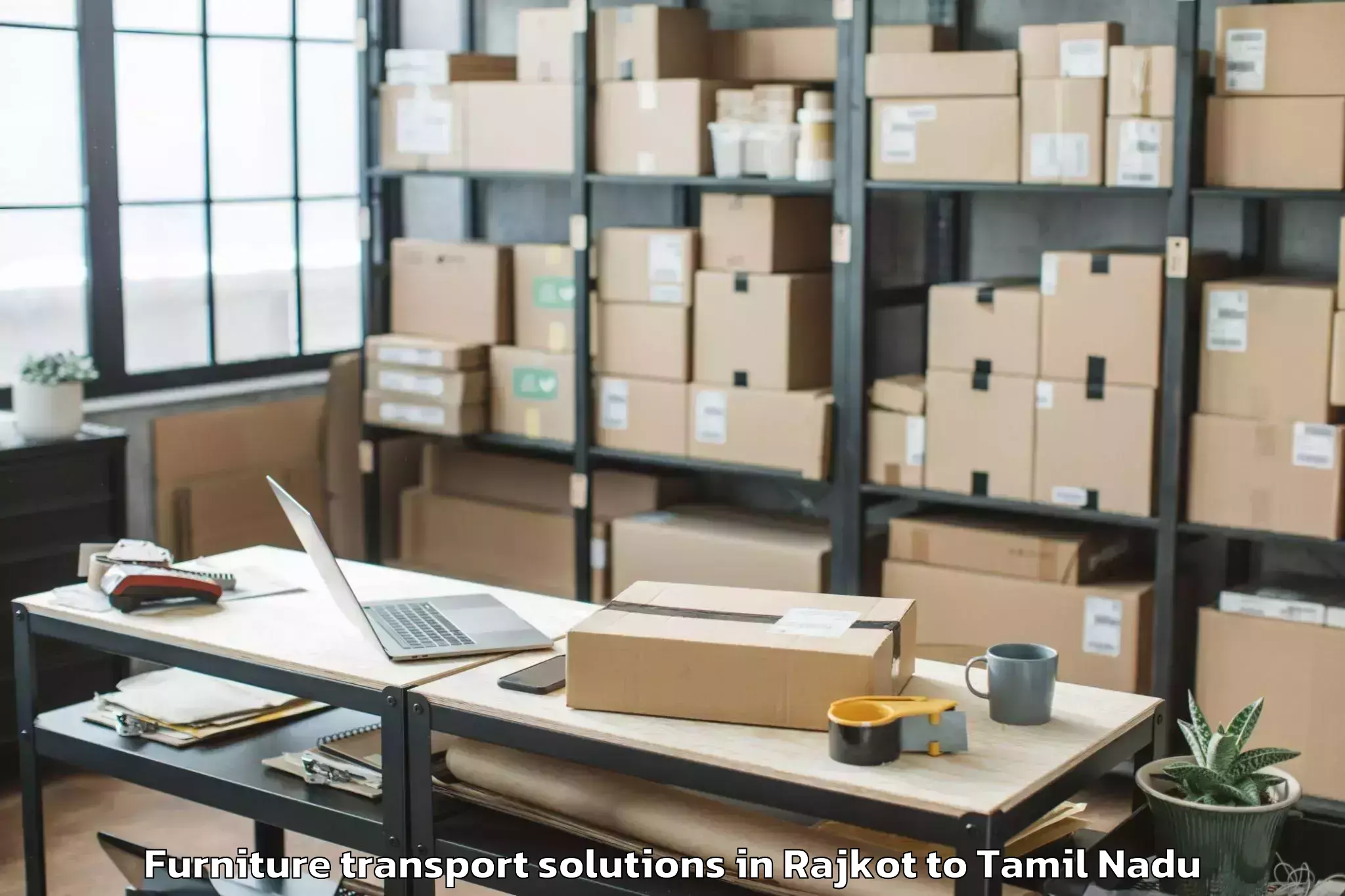 Professional Rajkot to Sholinganallur Furniture Transport Solutions